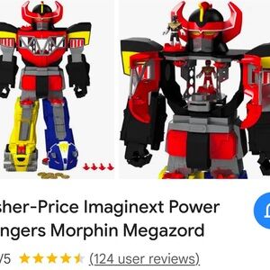 Vintage 2015 29” Imaginext Power Rangers Morphin Megazor Transformer Toy Limited